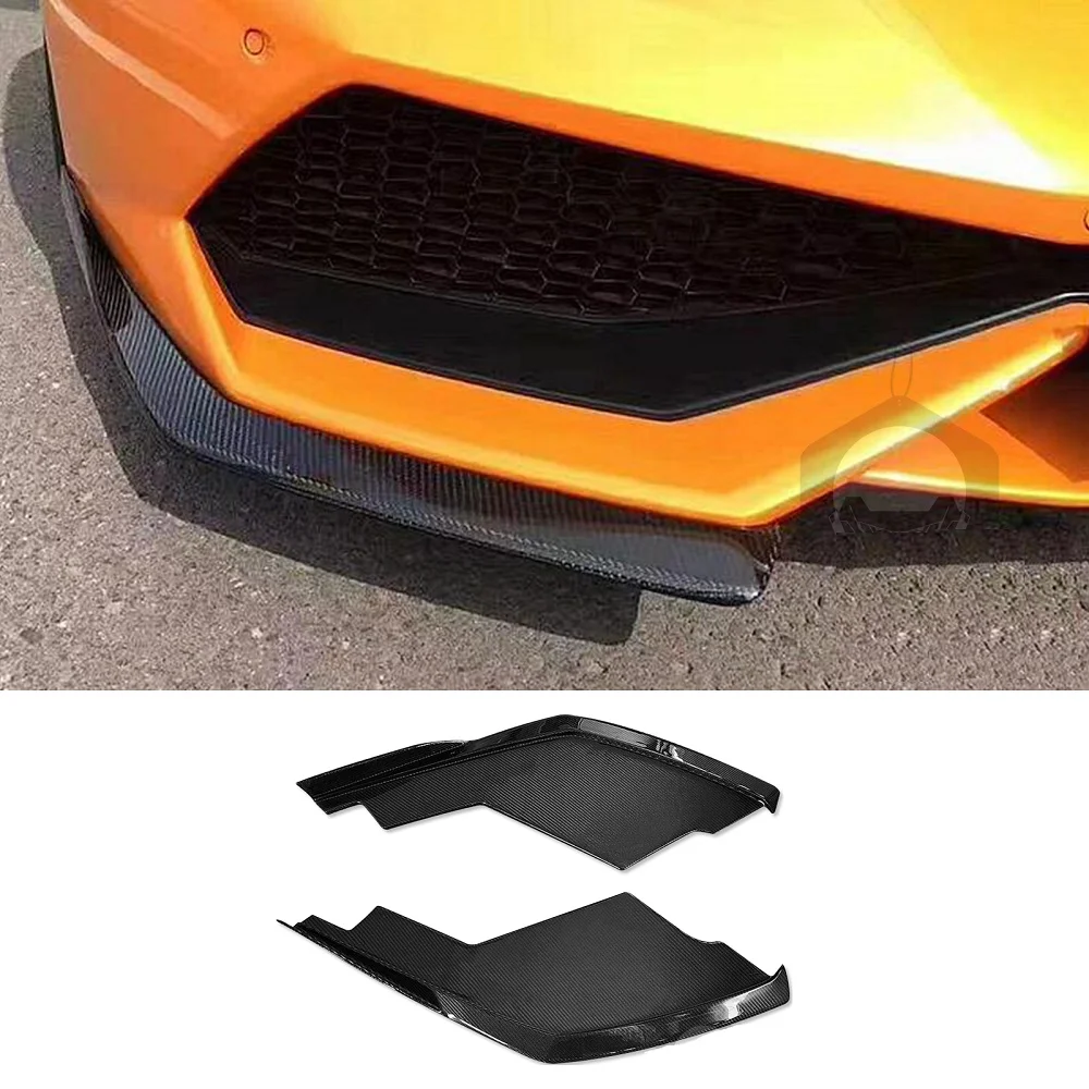 

Real Carbon Front Car Front Bumper Splitters Spoiler Cover Fit For Lamborghini Huracan LP600 LP610 2014-2017