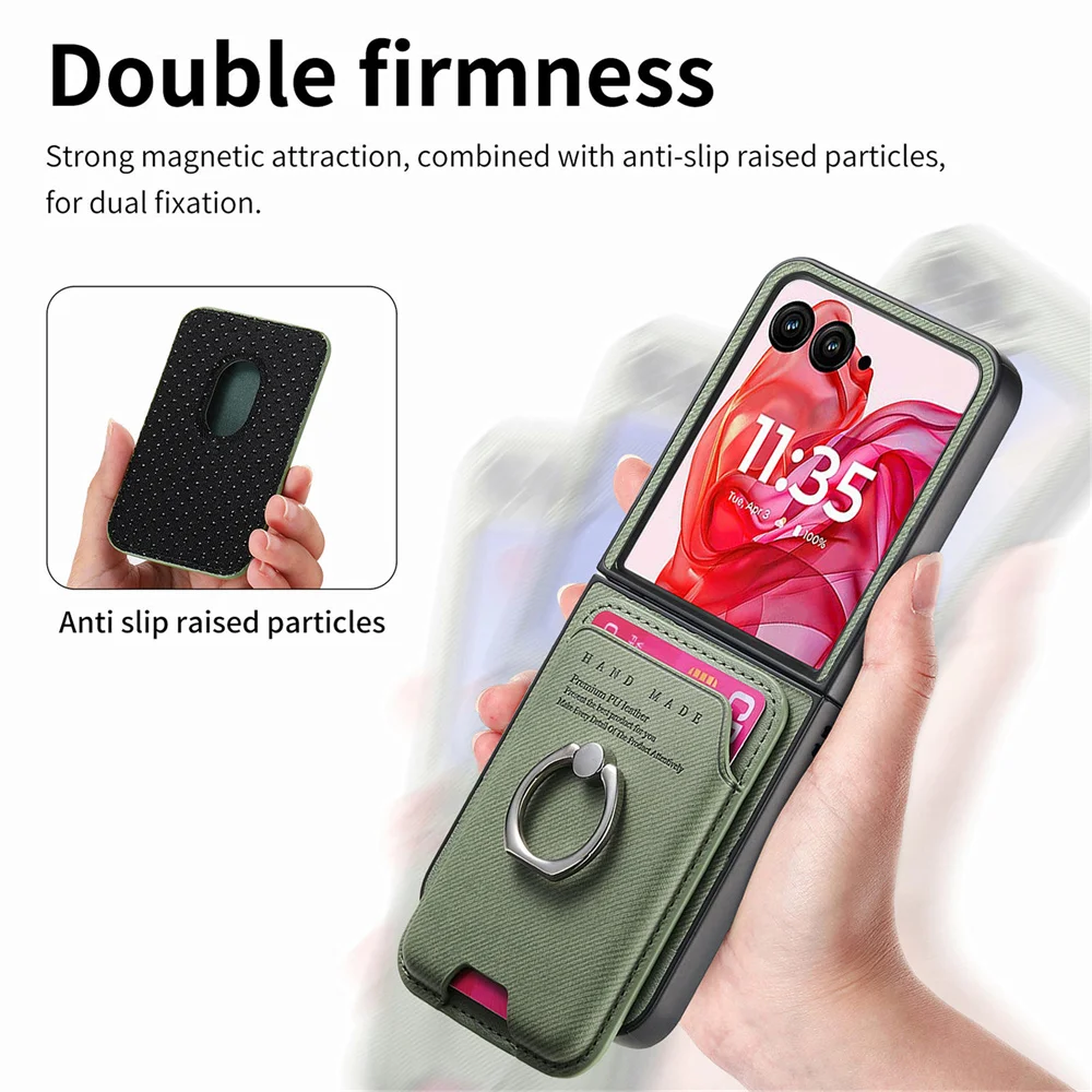 Detachable Magnetic Wallet with Card Holder and Leather Phone Case Cover