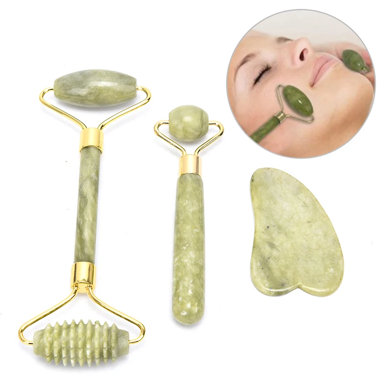 

Massager For Face Jade Roller Facial Skin Care Tools Natural Gouache Scraper Body Back Beauty Slimming Massagers Roller