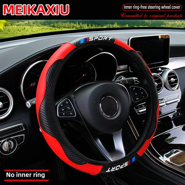 All-Season SPORT Carbon Fiber Steering Wheel Cover (without inner ring) is suitable for 37-38cm automotive interior accessories. 2