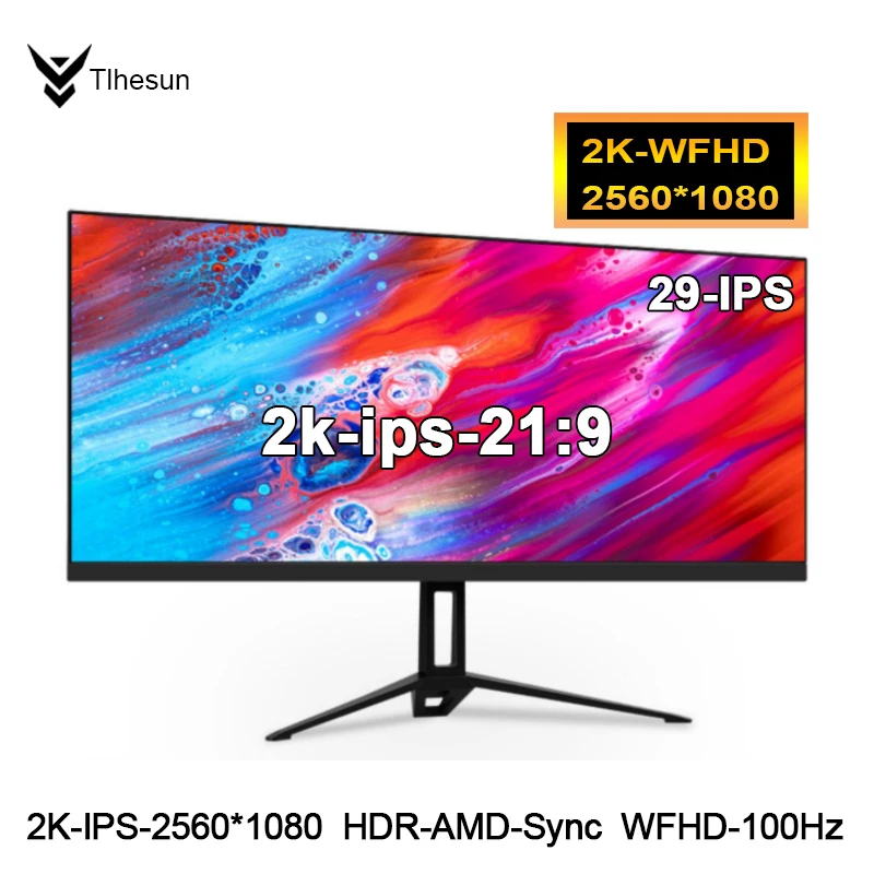 29 Inch Monitor IPs 2k-100Hz Wfhd Wide Display 2560*1080 Resolution 21:9  Desktop Screen 1Ms HDR