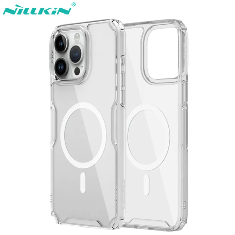 

MagSafe Case For iPhone 15 Pro Max NILLKIN Nature TPU Pro Case Transparent Soft Silicone Cover Magnetic For iPhone 15 Pro/15Plus