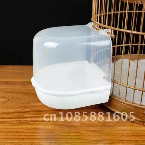 

Bird Bath Box Hanging Bird Shower for Parrots Plastic New Cages Mirror Bathtub Water Bath Tub Pet Bird Bowl