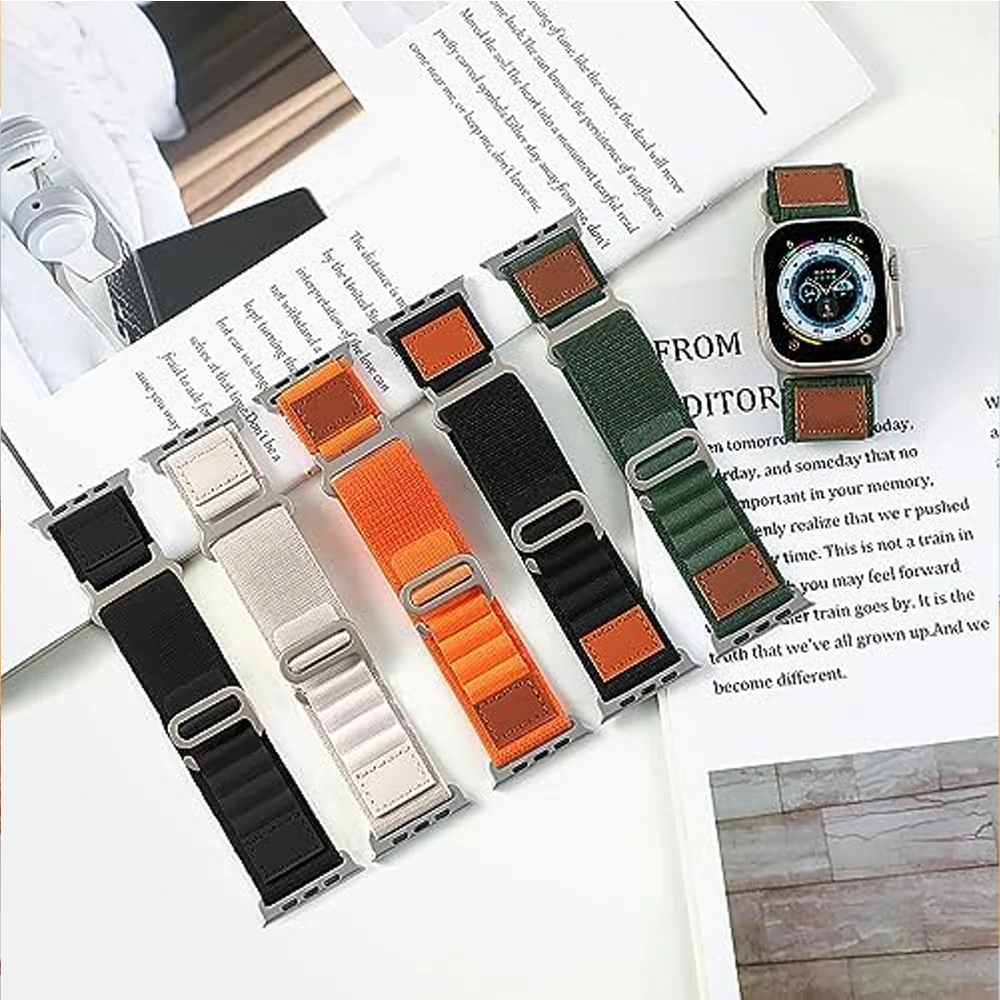 애플 워치용 알파인 스트랩 울트라 밴드, 49mm, 45mm, 44mm, 42mm, 40mm, 41mm, 44mm, 나일론 코레아 팔찌, 아이워치 시리즈 9, 8, SE, 4, 3, 7, 6, 5