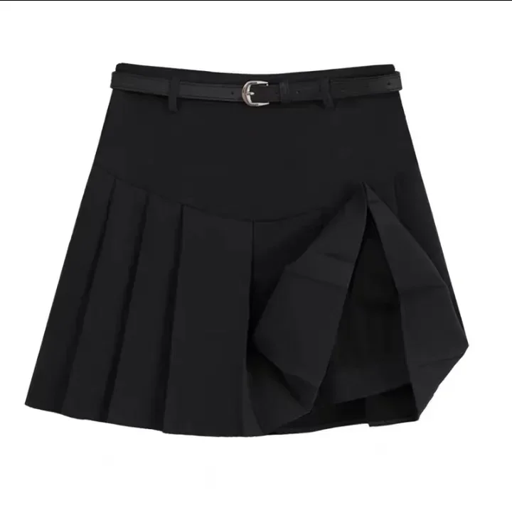 Teens Girls Pleated Skirts Simple College Style Kids A-line Suit Skirt 3 To 13 Y Children School Uniform High Waist Short Skirt