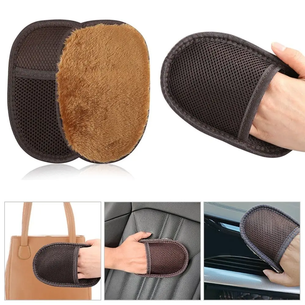 Shoe Care Brush Shoes Cleaner Soft Wool Plush Random Color Polished Gloves Wipe Shoes Handbag Brushes Leather Care Cleaner Tool