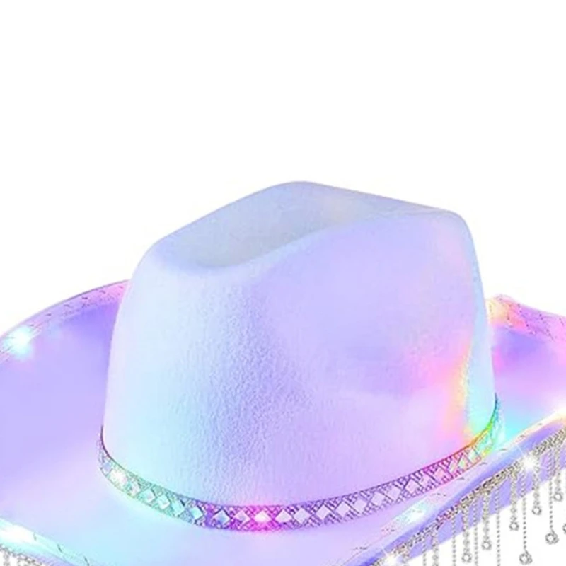 

Vacation Cowboy Hats Glowing Panama Hat Pendant for Male Female Comedian Actor F0T5