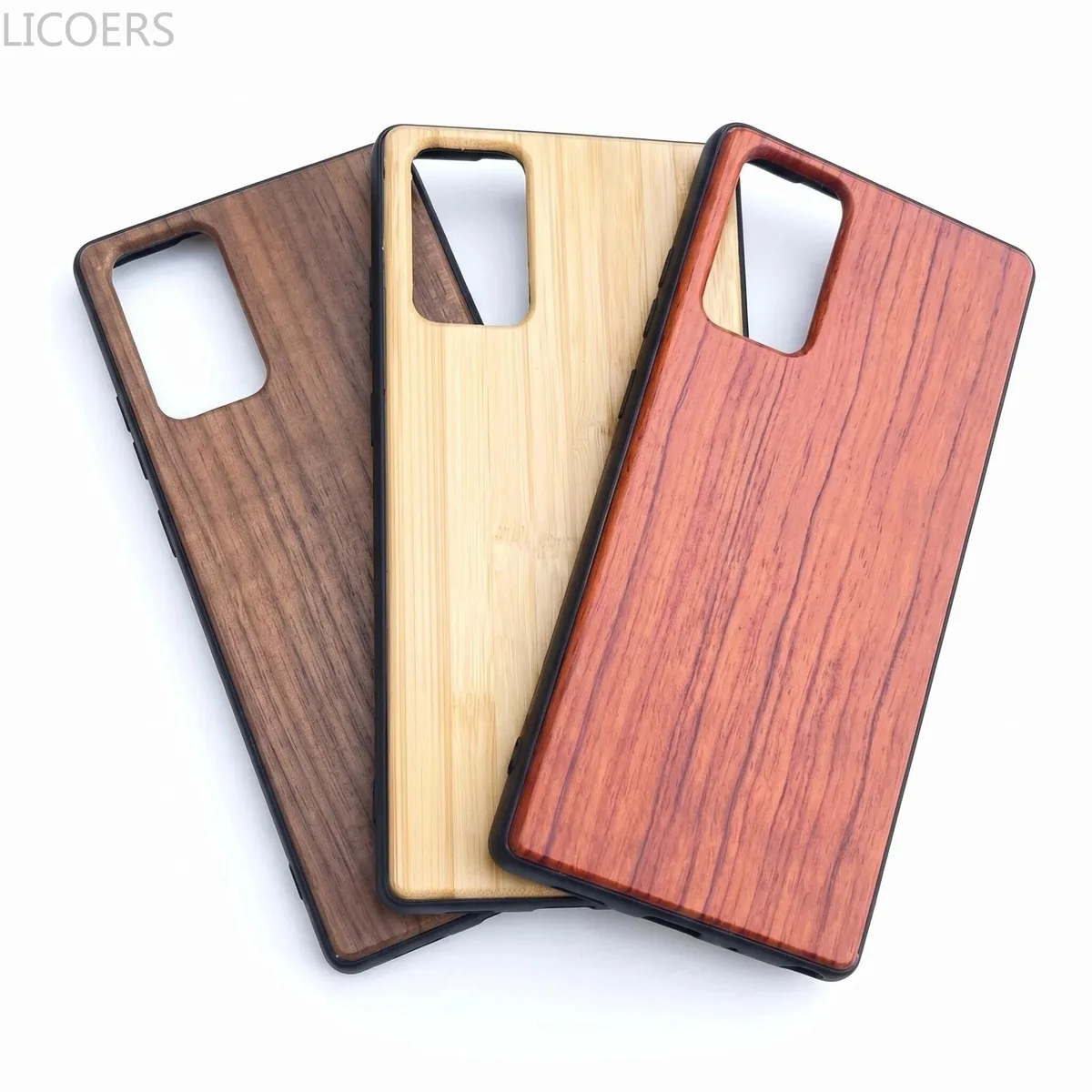 for Samsung Galaxy S25 S24 S23 S22 S21 FE Note 20 S20 Ultra Plus Case Thin Solid Natural Wood Cherry Walnut Bamboo Cover Shell — view 4