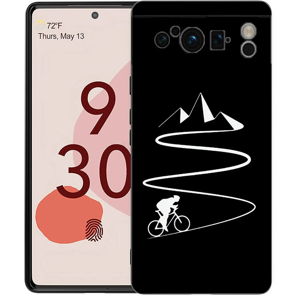 Mountain Bike Cycling Art Shockproof Phone Case - Soft TPU Black Cover