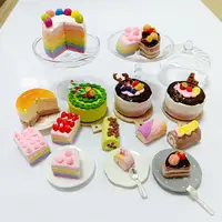 NEW 1/6 Scale Dollhouse Miniature Rainbow Cake Chocolate Cake Matcha Cake Pretend Food Mini Cake for Blyth OB11 BJD Accessories 1