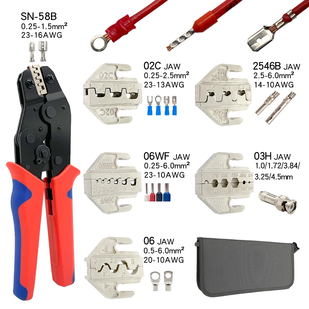 Crimping Tools SN58B Pliers Interchangeable Jaw For XH2.54/DuPont2.54/
