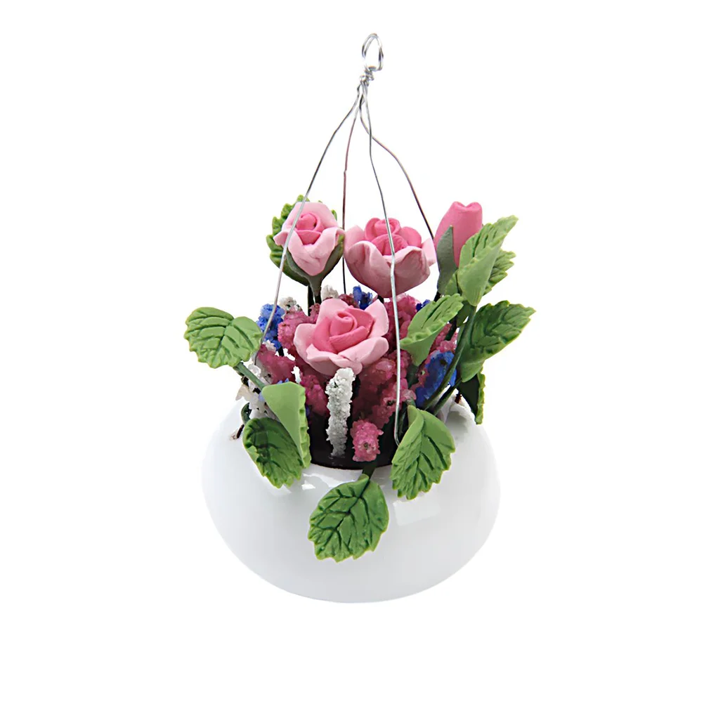 

Artificial Plants Mini House Flower 1/12 Miniature Flowerpot Home Decoration Rose