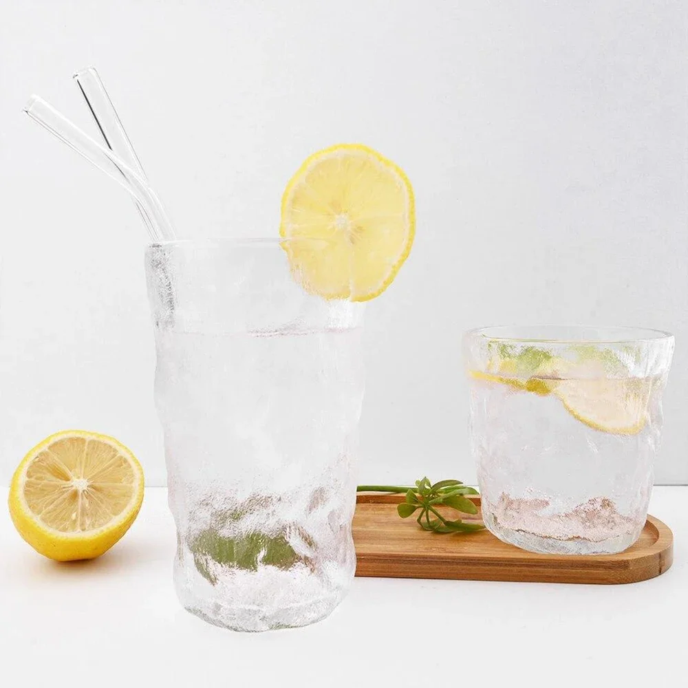 Eco-Friendly Reusable Glass Drinking Straws - Set of 12 for Smoothies & Cocktails