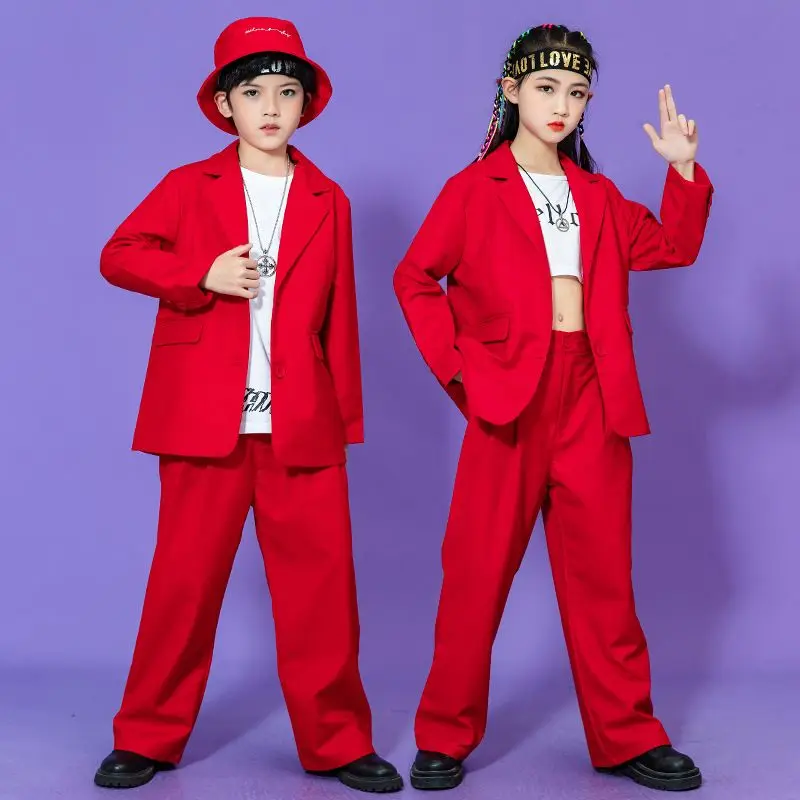 

Children'S Street Dance Suit Girls Jazz Dancing Outfits Teenage Clothing Boys Hip Hop Dance Performance Stage Costume