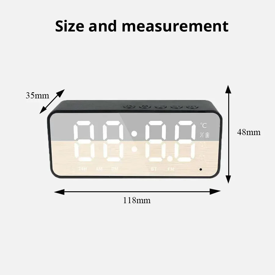 

Speaker with FM Mini Card Mirror Alarm Clock Audio G50 Wireless Bluetooth Stall Receiving K Voice Prompt mini speaker