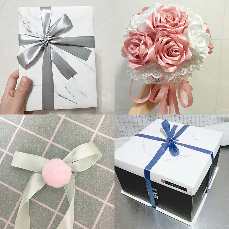Satin Ribbon Party Wedding Decoration Handmade Rose Butterfly Hair Clip Gifts 25yards 6 10 15 20 25 40 50 mm satin ribbons satin ribbon ribbon decoration ribbon supplies