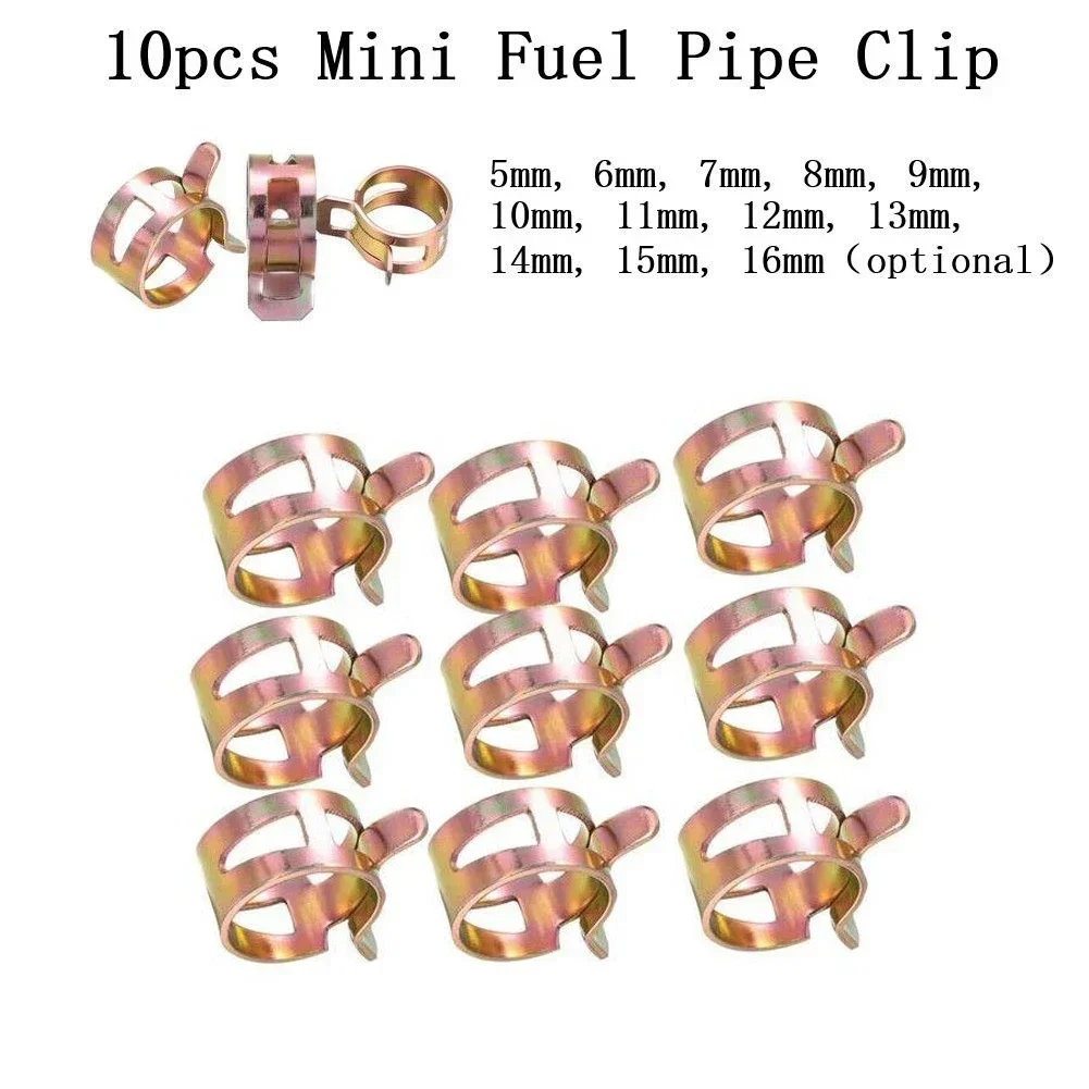 10Pcs Spring Band Pipe Clamp Fuel Air Hoses Clips Silicone Fastener Adjustable Metal Clamps 5/6/7/8/9/10/11/12/13/14/15/16mm hose clamps pipe clamps