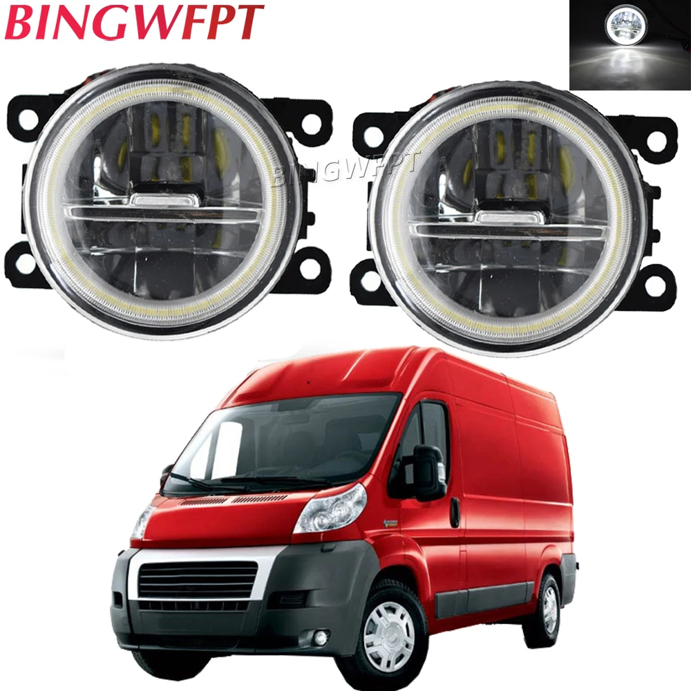 2 X Car Led Lens Fendinebbia Per Fiat Ducato 250-290 2014-2020 Per Fiat 500 Angel Eye Daytime Running Light Drl H11 12V