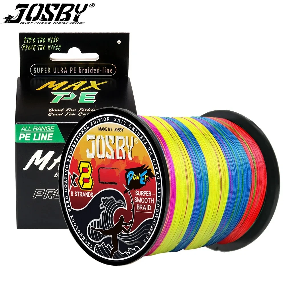 JOSBY 8 Strands 300M 500M 100M PE Braided Fishing Line 18-100LB Multifilament Super Strong Wire Japan Saltwater Sea Accessories