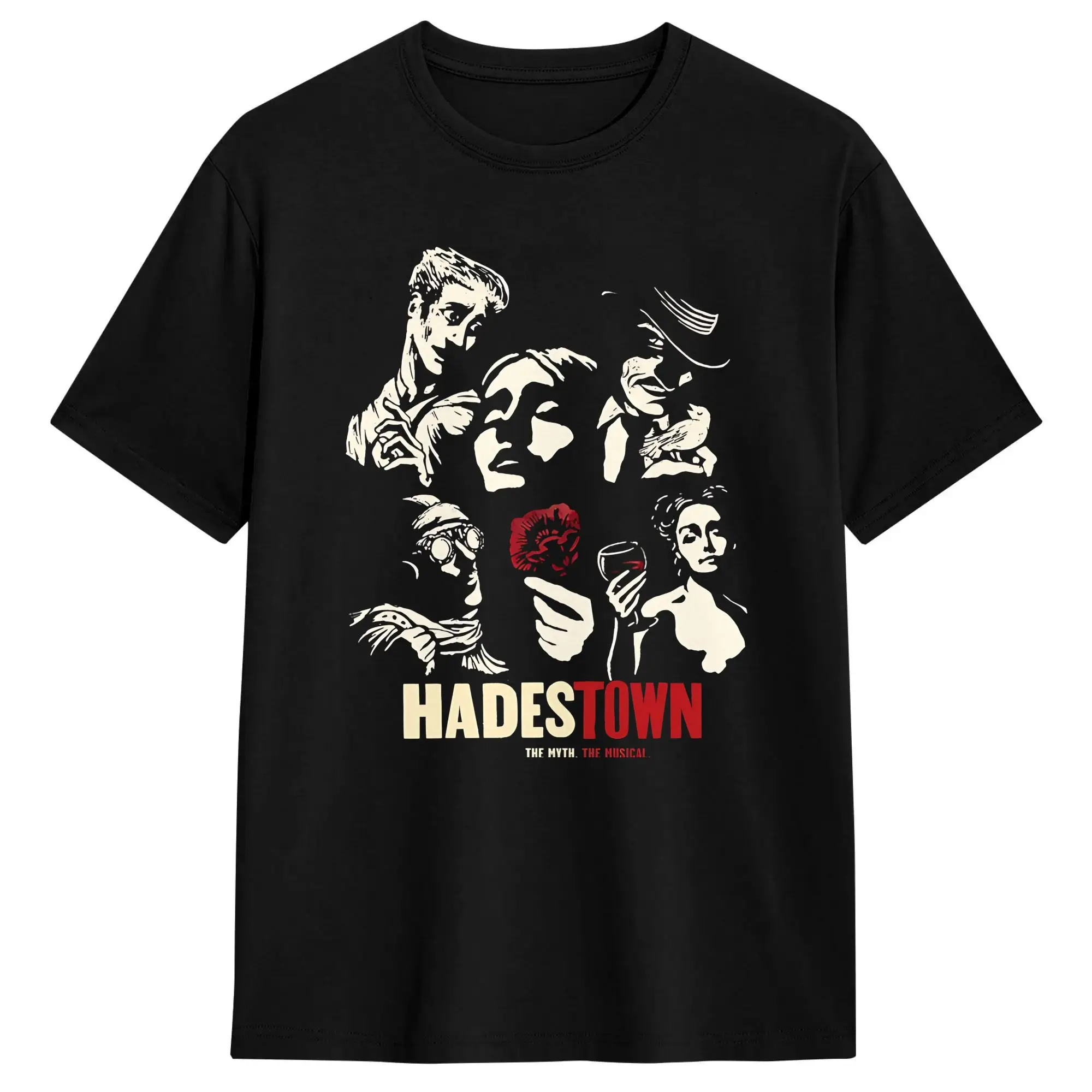 Vintage Hadestown Musical T-Shirt für Herren, Rundhalsausschnitt, reine Baumwolle, kurzärmelig, neu eingetroffene Kleidung