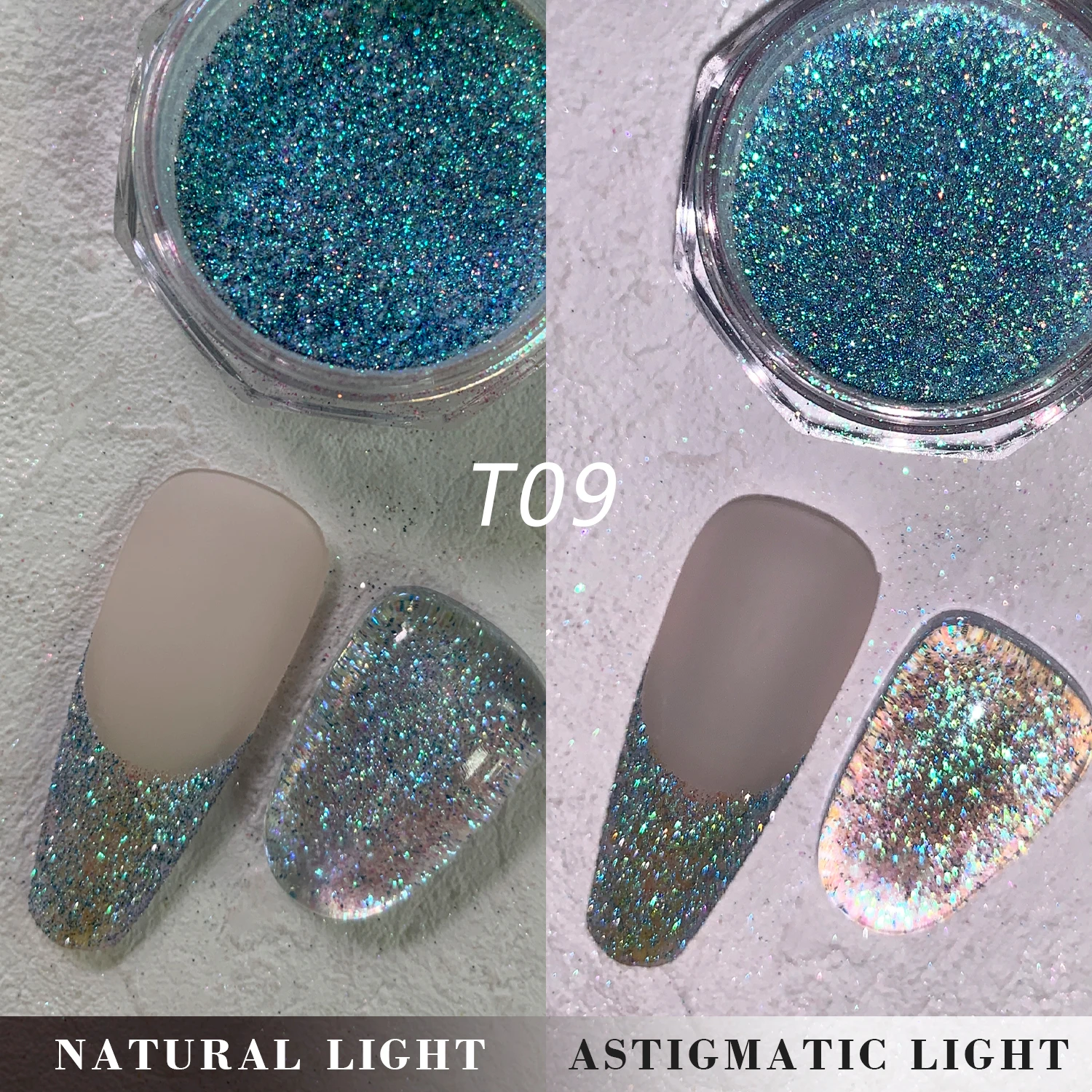 HNDO New 9 Colors Polarizing Powder Nail Shiny Reflective