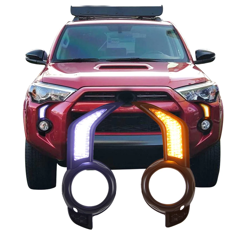 

2PCS LED DRL For Toyota 4 Runner 4Runner 2014 2015 2016 2017 2018 2019 2020 2021 Daytime Running Light foglights Fog Lamp