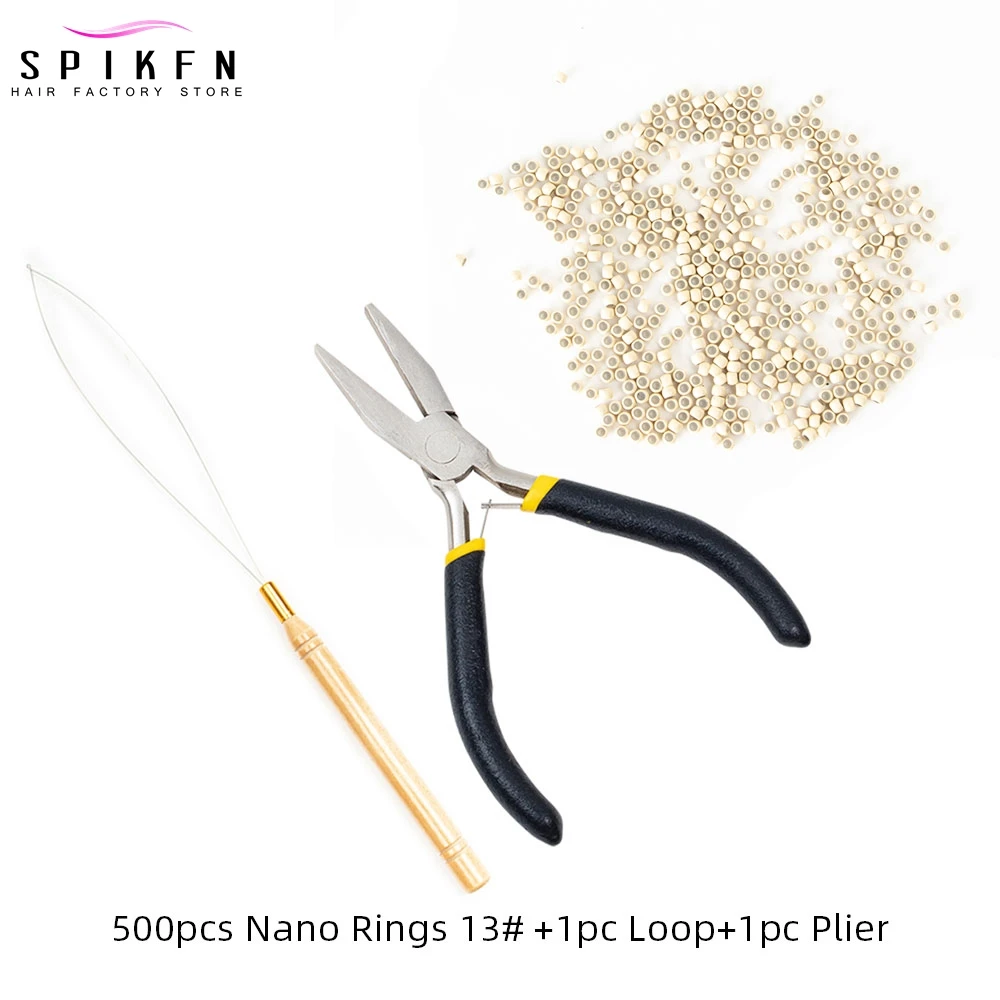 500pcs Silicone Nano Rings Copper Rings Silicone Line Hair Beads with ...