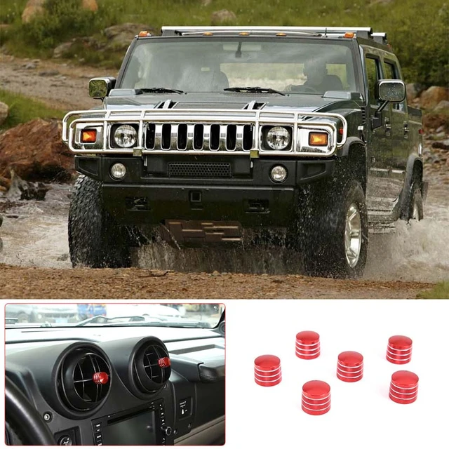 For 2003-2007 Hummer H2 aluminum alloy red/silver car styling air conditioning adjustment rod cover car - AliExpress