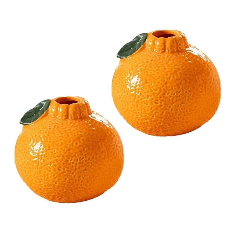 Modern Decorative Vases Centerpieces Tangerine Shaped Ceramic Vases Minimal Art Flower Vases for Living Room Home Decors 5
