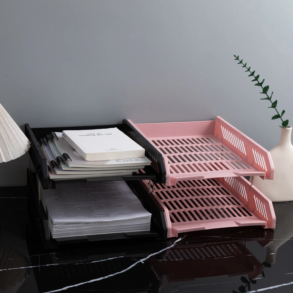 File Rack File Basket A4 Storage Box Multi-Layer Tray Classification Storage Shelf Book Stand Large Capacity Fall-Resi