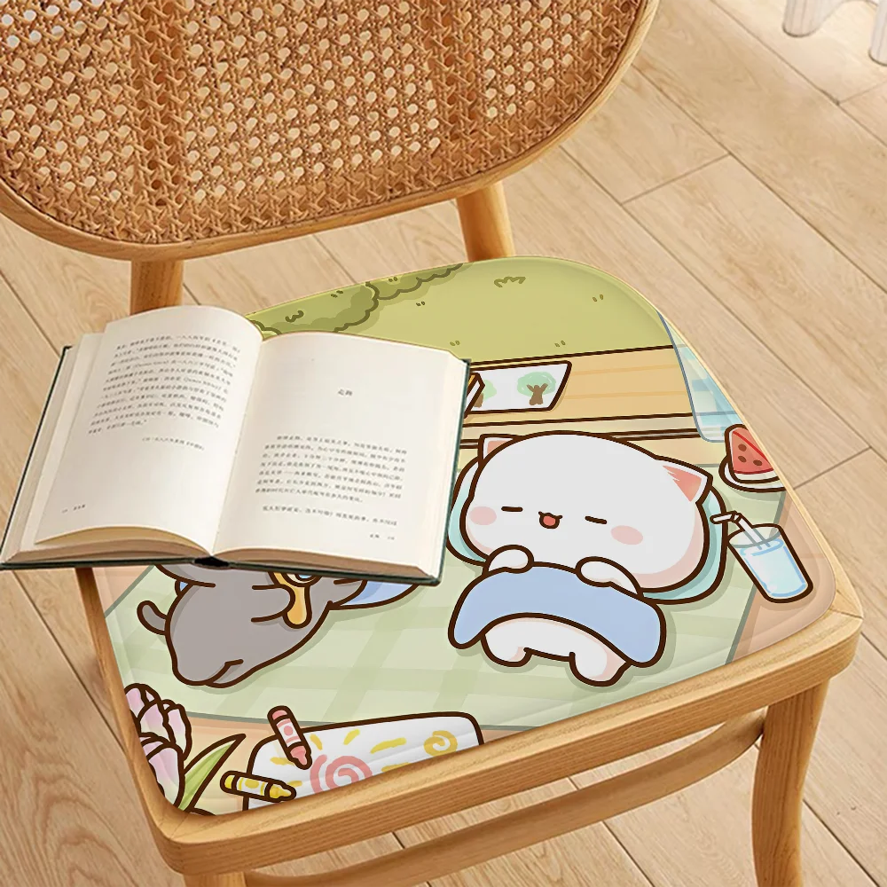 Peach and Goma  Four Seasons Fabric Cushion Non-slip Living Room Sofa Decor Students Stool Tatami Office Chair Mat Pad 2