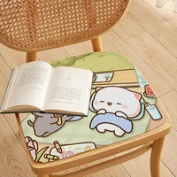 Peach and Goma  Four Seasons Fabric Cushion Non-slip Living Room Sofa Decor Students Stool Tatami Office Chair Mat Pad 2