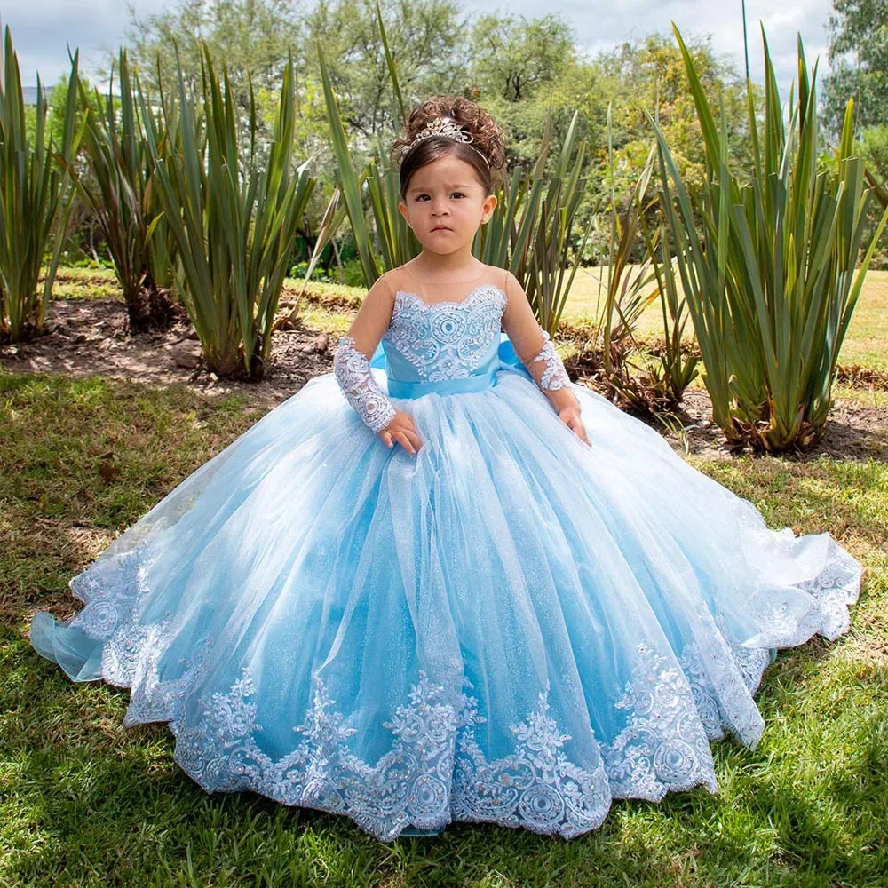 Flower Girl Dresses Lace Appliques For Wedding First Communion Birthday Party