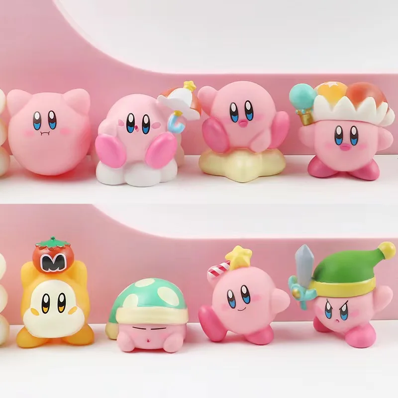 

8 шт. Аниме игры Kirby фигурки героев игрушки розовый мультфильм Kirby ПВХ милые фигурки экшн-игрушки Рождественский подарок для детей