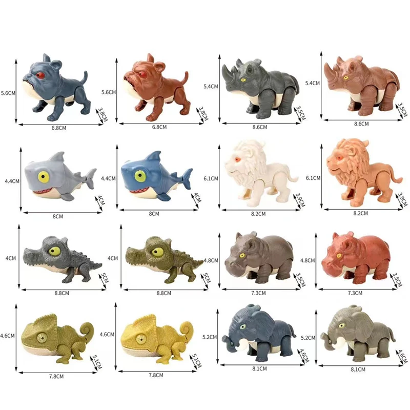 Jurassic Dinosaur Dino Animal Figure Model Park Toy Biting Hand Tricky Elephant Chameleon Hippo Mosasaurus Finger for Boys Gift images - 6