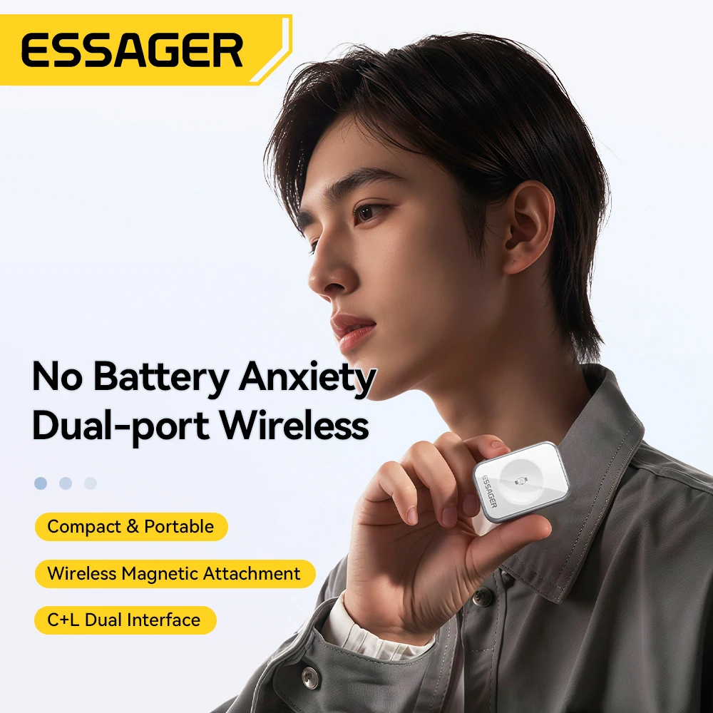 Essager Magnetic Portable Wireless Watch Charger - 5W Type-C/Lightning
