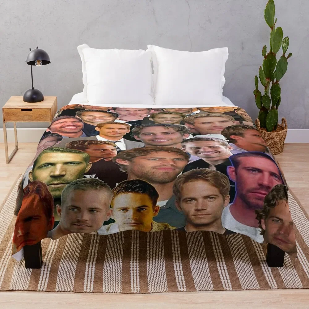 

Paul Walker Photo Collage Throw Blanket Furry Decoratives sofa bed Blankets