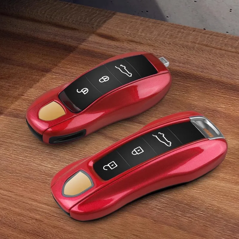 Key Case Cover Key Case Car Key Shell Solid Color ABS Car Key Case Cover Accessories For Porsche Panamera Cayenne 911 Taycan
