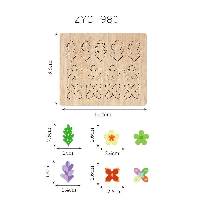 ZYC-980 flower wooden cutting mold suitable for die-cutting machines