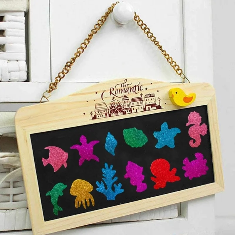 32PCS Colorful Glitter Sea Animals Foam Stickers Self Adhesive Kid's Arts Craft Supplies for Cards DIY Scrapbooking Home Decor