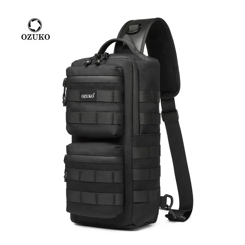 Ozuko Militär tasche Brusttasche Outdoor-Sport Herren schräge Straddle Umhängetasche wasserdichte Herren One Shoulder Umhängetasche