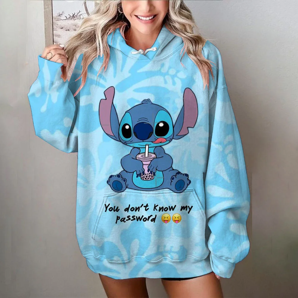 MINISO Women Disney Sweater Stitch Printed Sweatshirts Cute Cartoon Jacket Clothes Hoodie Woman Autumn/Winter Oversize Clothing 5