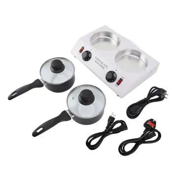 2 Tanks Chocolate Melting Machine Constant Temperature Aluminum Non Stick Manual Chocolate Machine 2kg 1