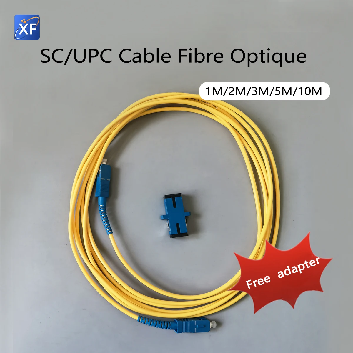 Fibra Optica 1M/2M/3M/5M/10M Single Mode SC/UPC -SC/UPC FTTH Indoor Fiber Optic Cable Extension Cord With Free SC Adapter