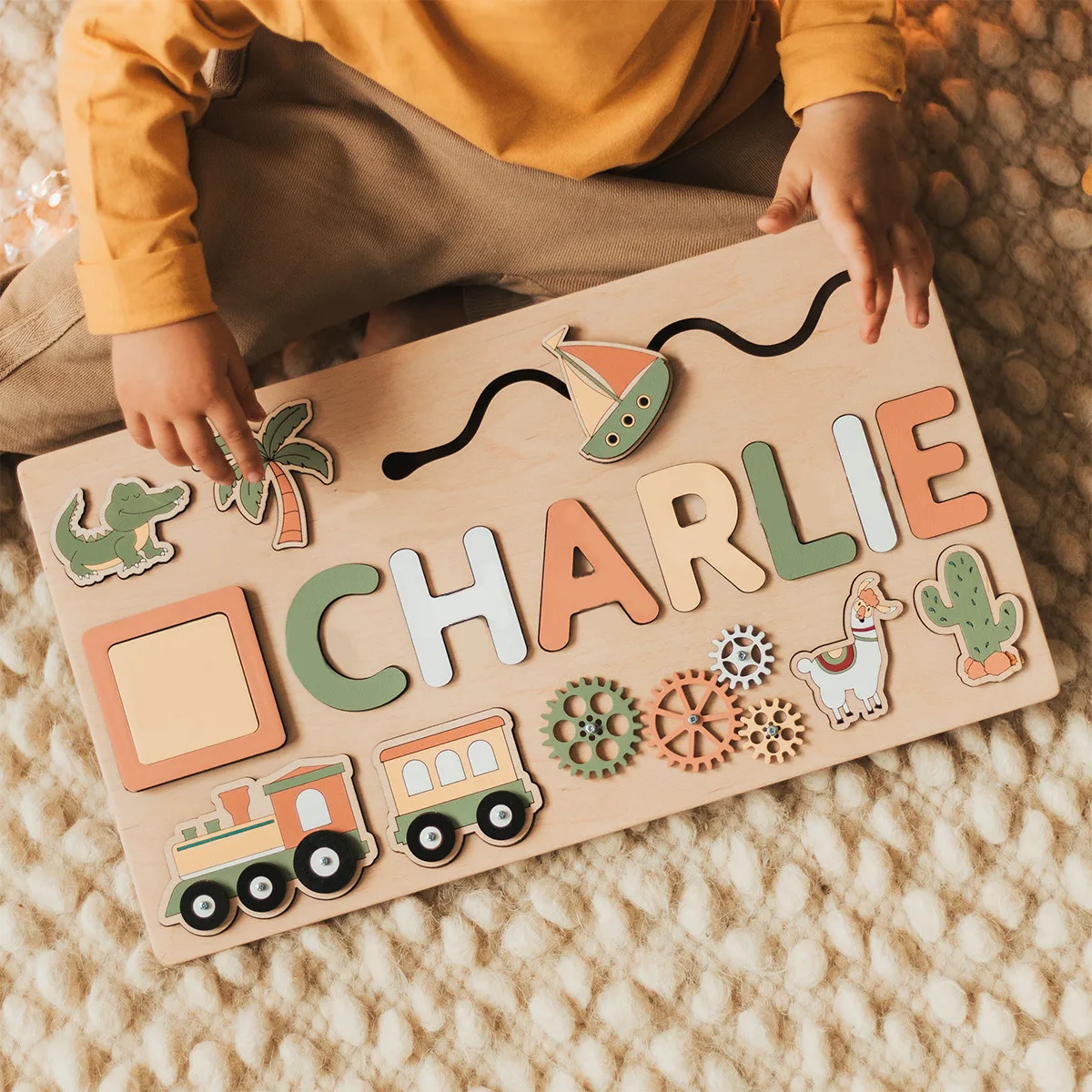 Personalized Custom First Name Wooden Puzzle Educational Toys For Toddlers Early Learning Gifts For Kids Baby Toy Boy &girl Gift пазл first puzzle лисичка 9 эл