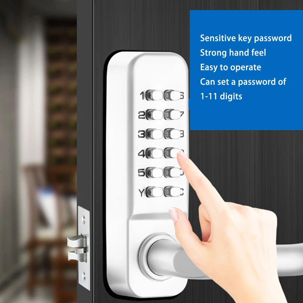 Long-Handle-Keyless-Mechanical-Digital-Door-Lock-Password-Keypad-home ...
