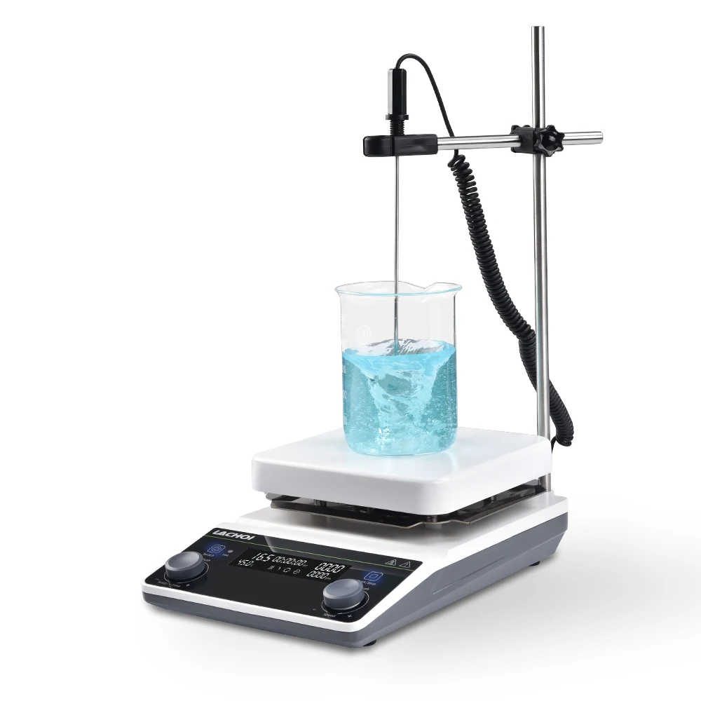 

2024 LACHOI new product large capacity 2000rpm speed time temperature adjust lab instrument hot plate with magnetic stirrerable