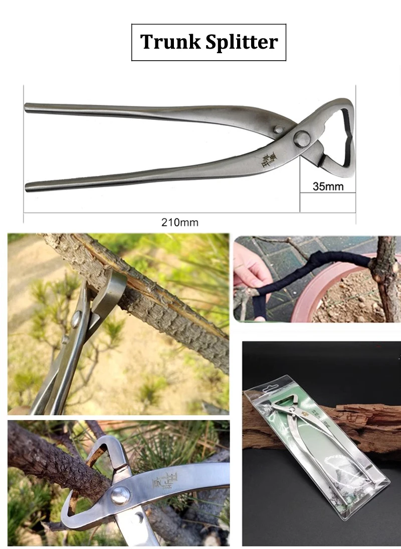Description Picture 6 of item210mm Stainless Steel Bonsai Tool Set Landscape Modeling Garden Bonsai Tools Shears Knob Cutter Leaf Trimmer for Flower plant