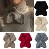Bib Thermal Neck Warmer Scarf Thickening Snap Fastener Cross Knitted Scarf Windproof Autumn Winter Scarves Unisex 1