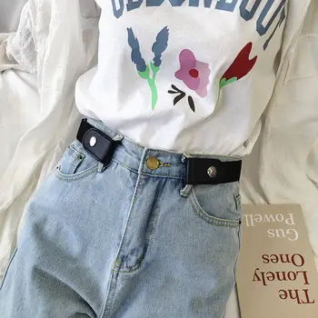 Женский свободный декоративный пояс с дырками, универсальные джинсы, невидимый Эластичный студенческий пояс